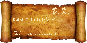 Dobó Kristóf névjegykártya