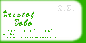 kristof dobo business card